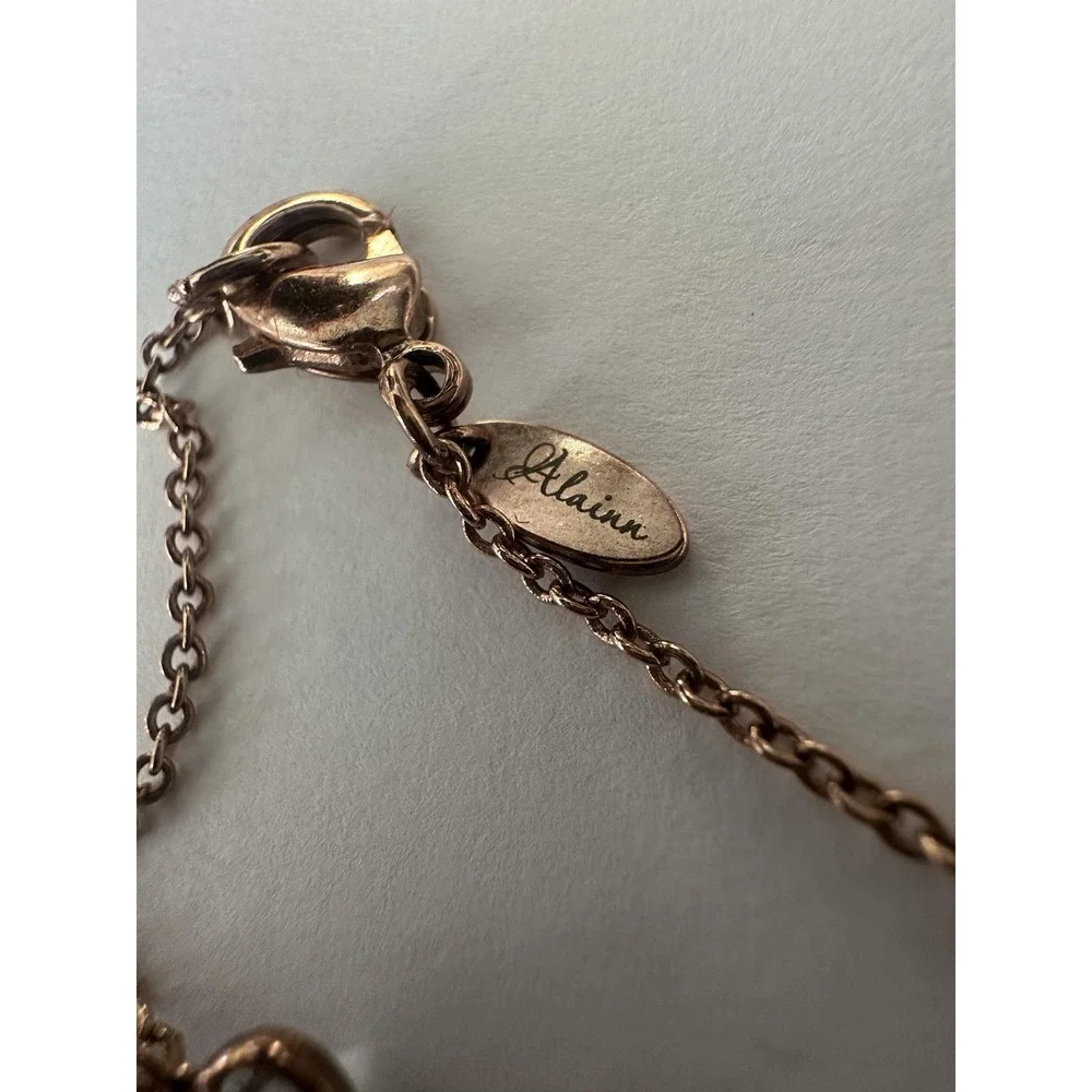 Alainn Long Bezel Necklace‎ Rose Gold Color Cubic Zirconias 48